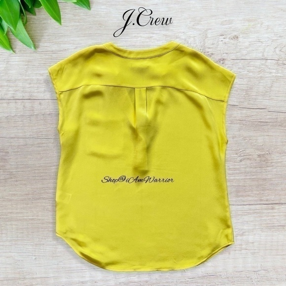 J.Crew lemon fluid silk relaxed fit pullover blouse *shop@iamwarrior - Picture 4 of 8
